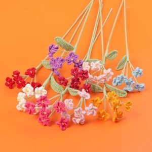 Woolen Knitted Flower Ornament Gifts Well-Received Multi-Color 6-Head Crochet Forget-me-not Graduation Halloween