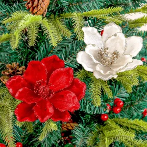 X mas Tree Decoration Artificial Christmas Decoration Flowers For Holiday Party Supplies Decor