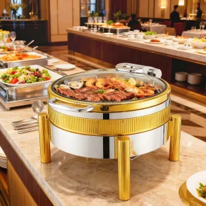 XINGPAI Factory Hydraulic Cheffing Dish Stainless Steel Buffet Luxury Gold Chafing Dishes for Catering