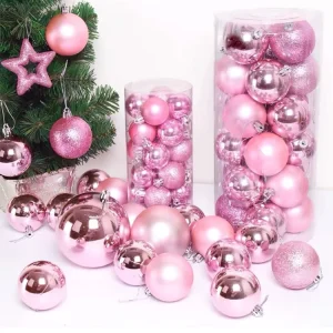 Xmas Decor Home New Year Party Gift Navidad Decorative Hanging Baubles Holiday Tree Pendant Plastic Christmas Ball Ornaments