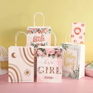 YS Korean Ins White Cowhide Handmade Recyclable Wedding Flower Holiday Gift Packaging Shopping Bag Lamination Custom Options