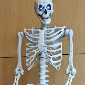 Yard Decor 10ft LED Blue Eyes Creepy Plastic Standing Giant Skeleton for Halloween Outdoor Decoration