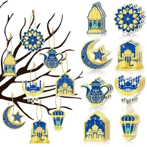 Ychon Eid AL FITR Festival Supplies Ramadan Mubarak Wall Hanging Decor Ramadan Mosque Sign Crafts Wall Decorations