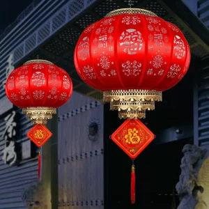 Year of Horse Rotating Relief Lantern Ornament Retro Court Lantern Spring Festival Balcony Pendant Decor