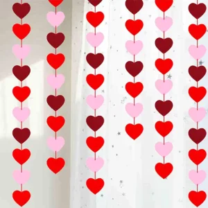 Felt Love String Valentine’s Day Decoration Supplies Love Flag Party Decoration Supplies Valentine’s Day Heart Ornaments