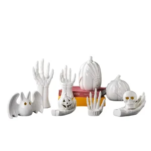 Your Brand Ceramic Teen Halloween Pumpkin Ghost DIY Candlestick Decorations for Home Hotel Bathroom Use