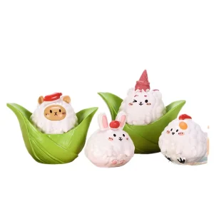 weij Dragon Boat Festival Small Decorative Items Micro Landscape Accessories Jujube Meat Dumplings Cute Zongzi Family Resin